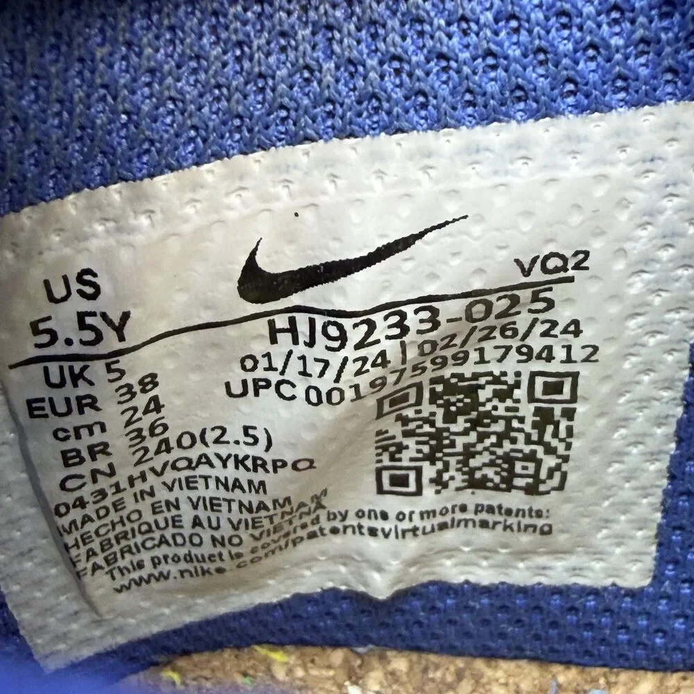 Nike Dunk Low Shoes Boys Size 5.5Y Blue Orange Speckle Sneakers HJ9233-025